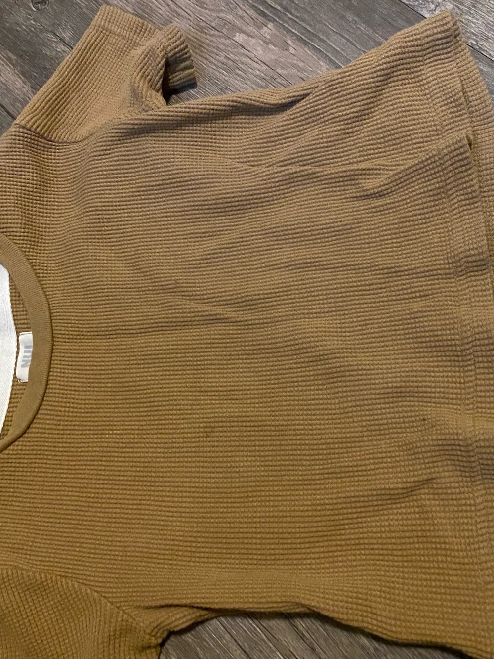 Nui Ribbed Crewneck Short-Sleeve Top — Brown